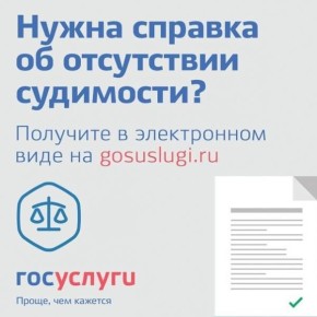 Как заказать справку об отсутствии (наличии) судимости через Госуслуги