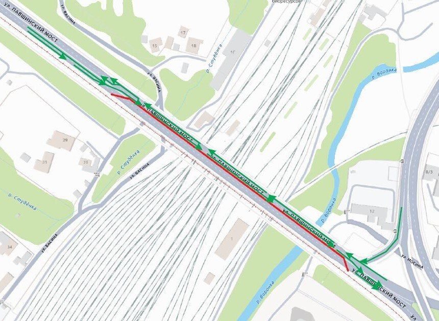 29 октября на Павшинском мосту запланирован перепуск движения