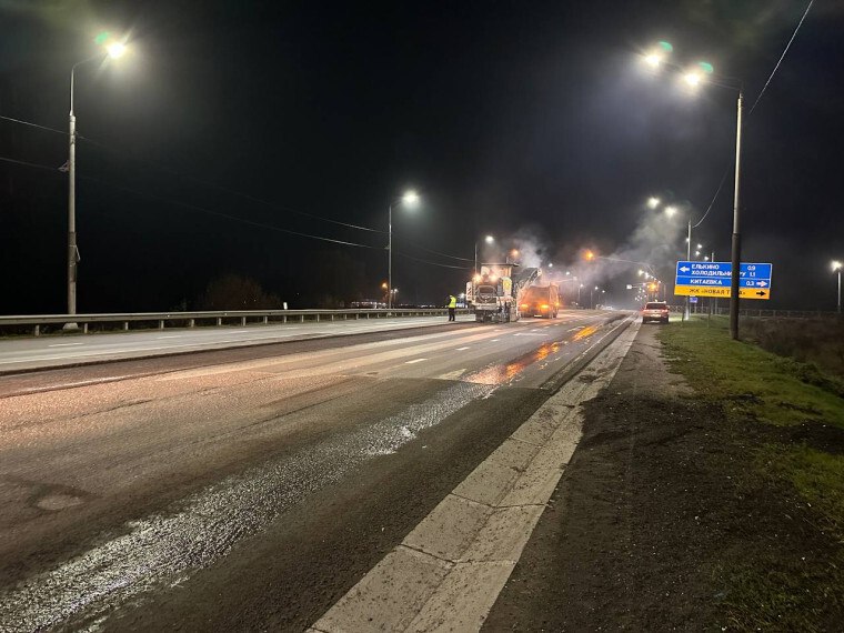 В Туле продолжается ремонт Калужского шоссе