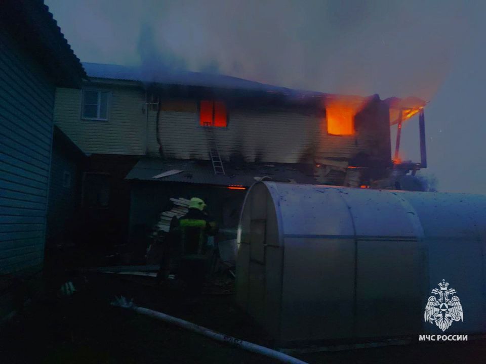 На пожаре в тульской деревне Крюковка пострадал мужчина