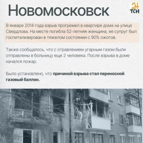 Куркино, Ефремов, Ясногорск, Новомосковск, Щекино: где происходили взрывы газа за последние годы