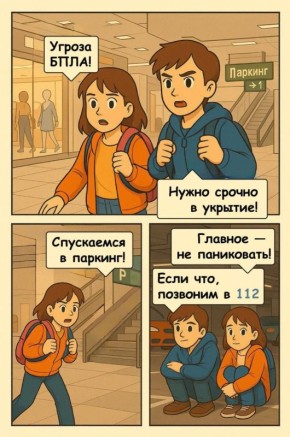 Тульские власти решили понятно объяснить жителям, что делать во время атаки БПЛА, и опубликовали комиксы