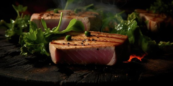 Летний аромат моря: тунец на гриле с манговым шармом и авокадо