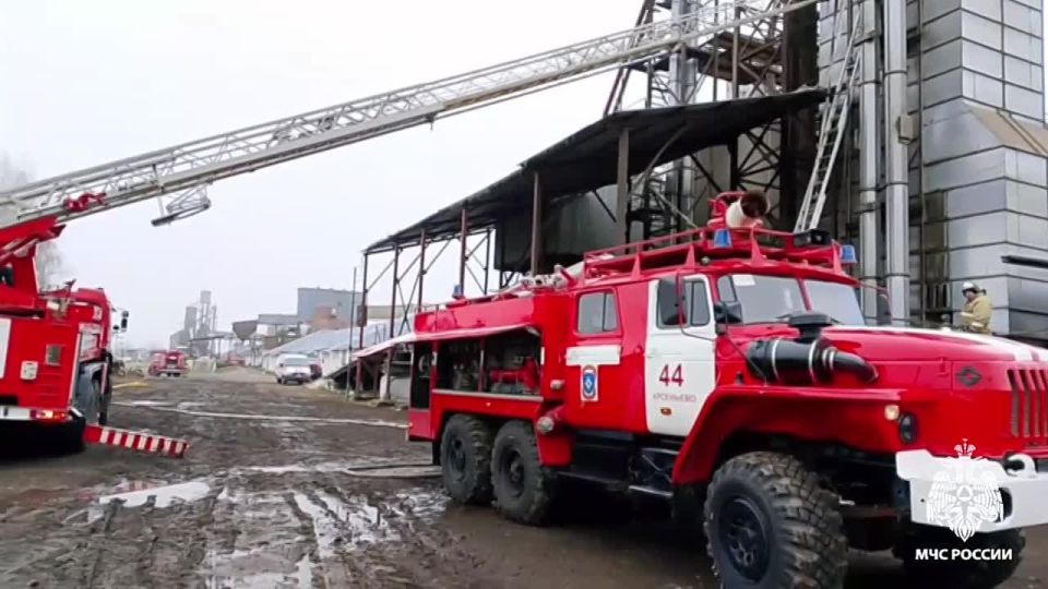 В Арсеньево огнеборцы потушили пожар в зерносушилке