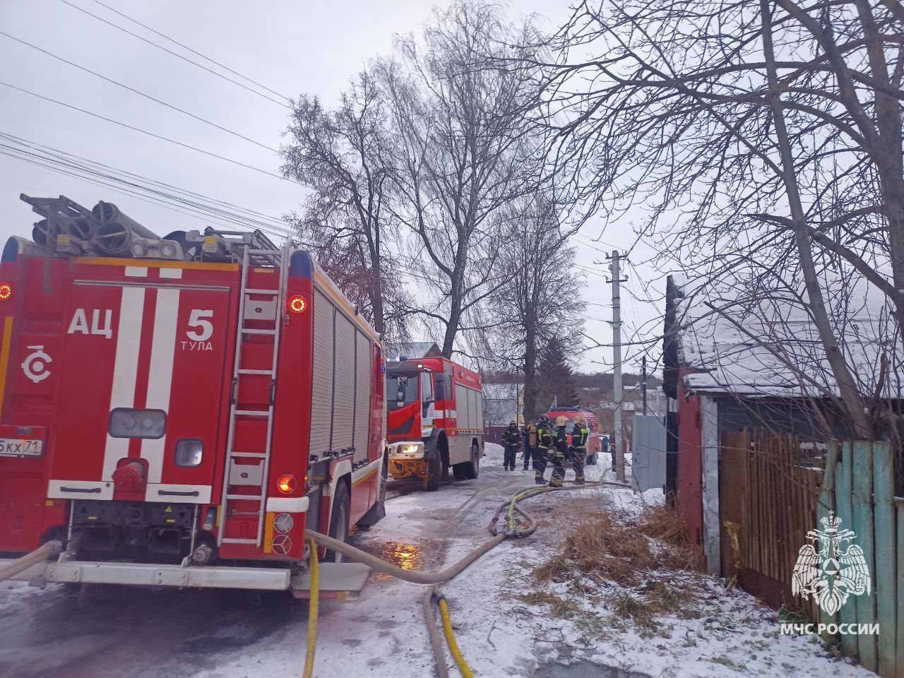 При пожаре под Тулой погиб мужчина