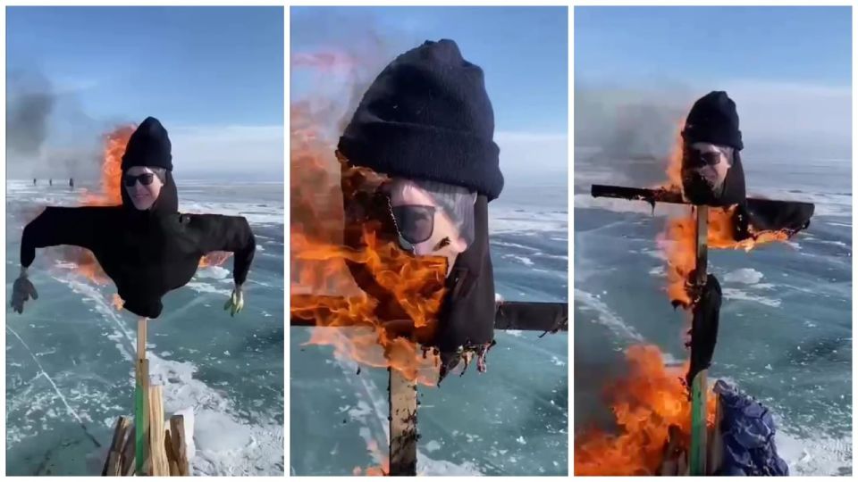 «Не локация для хайпа»: чучело SHAMAN сожгли на Байкале
