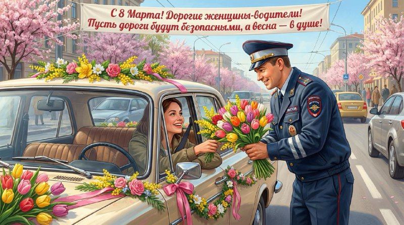 Госавтоинспекция Тульской области поздравляет с Международным женским днем