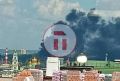 Черный дым над центром Тулы
