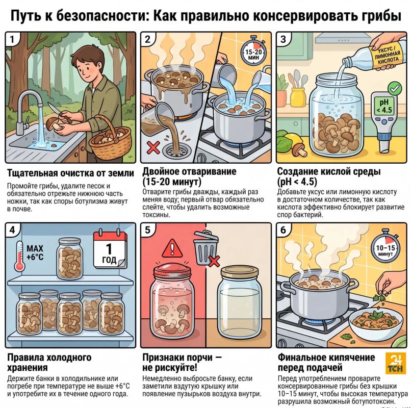 В Тульской области после отравления домашними грибами зафиксировали случай ботулизма