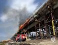 В Тульской области произошёл пожар на строящемся мосту