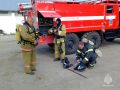 В Арсеньево спасатели провели пожарно-тактические учения в здании хлебоприемного предприятия