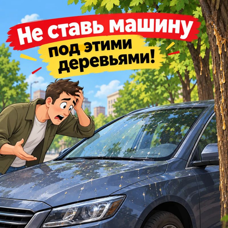 Никогда не ставь машину под этими деревьями!