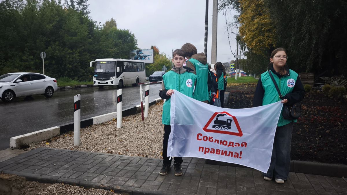 Железнодорожники провели профилактическую акцию на переезде в Тульской области Железнодорожники провели профилактическую акцию на переезде в Тульской области