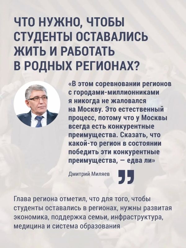 9 октября в Москве прошла встреча губернатора Дмитрия Миляева со студентами РЭУ им. Г. В. Плеханова — в рамках заседания комиссии Госсовета РФ по спорту 9 октября в Москве прошла встреча губернатора Дмитрия Миляева со студентами РЭУ им. Г. В. Плеханова — в рамках заседания комиссии Госсовета РФ по спорту