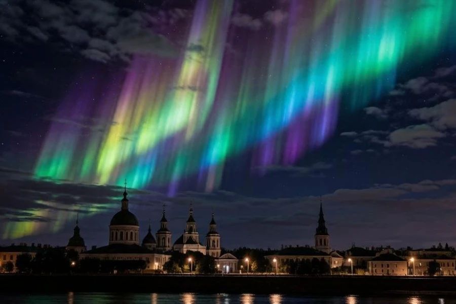 В небе над Тулой заметили северное сияние