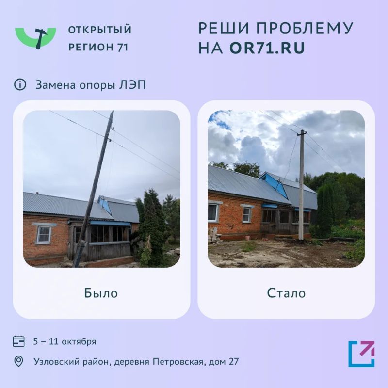 Более 1000 проблем решено с помощью портала «Открытый регион 71» Более 1000 проблем решено с помощью портала «Открытый регион 71»