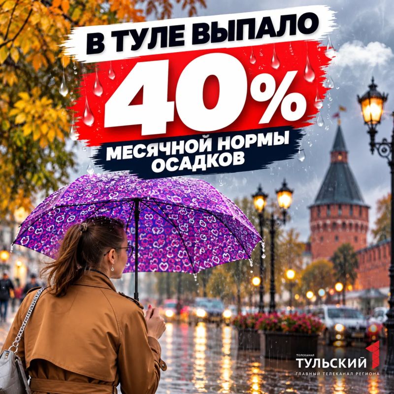 В Туле выпало 40% месячной нормы осадков